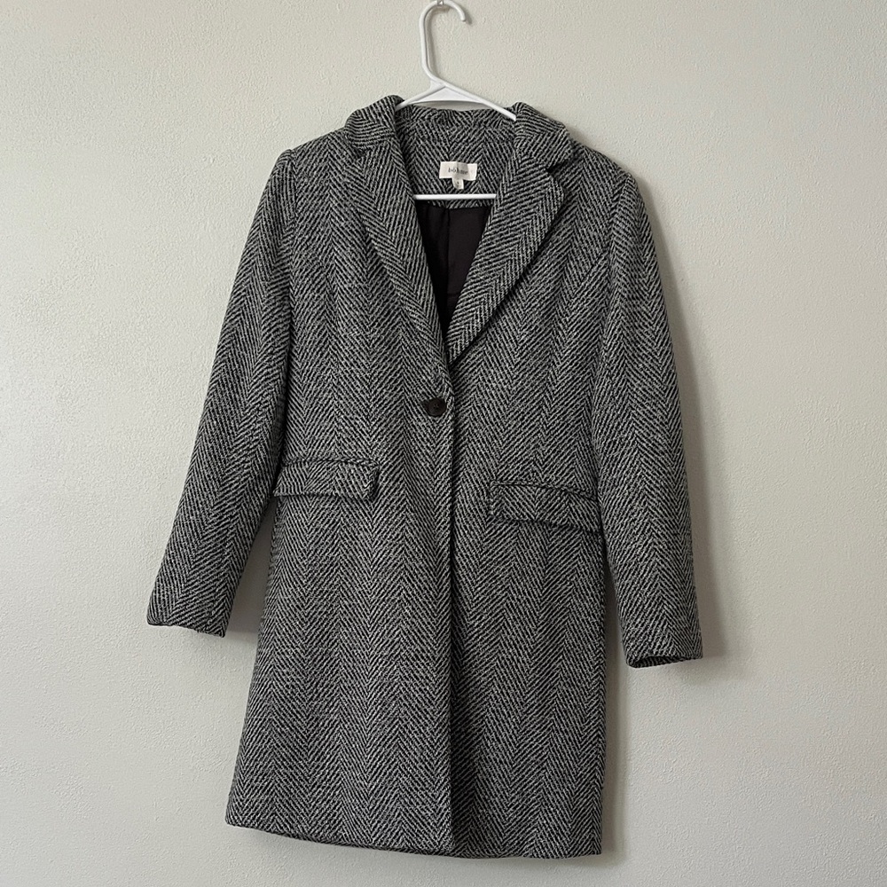 NWOT böhme Women's Gray Herringbone Coat